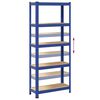 vidaXL 5-Layer Storage Shelf Blue Steel&Engineered Wood