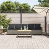 vidaXL Garden Sofa 5-Seater with Cushions Grey Poly Rattan