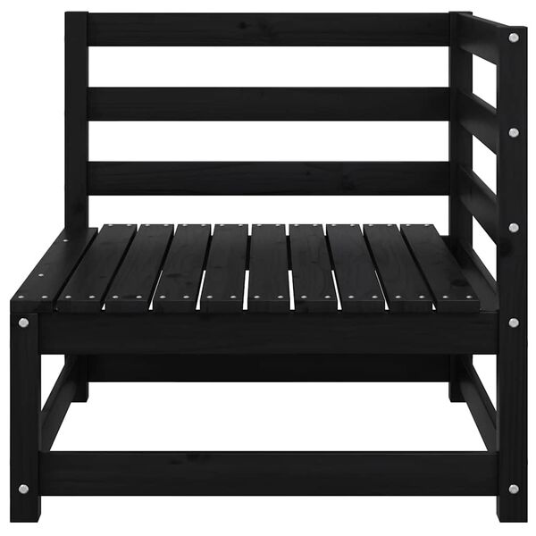 vidaXL Garden 2-Seater Sofa with Cushions Black Solid Pinewood