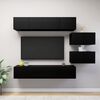 vidaXL 6 Piece TV Cabinet Set Black Engineered Wood