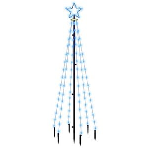 vidaXL Christmas Tree With Spike | Blue | Powder-coated steel, copper, PVC