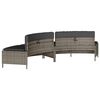 vidaXL Hot Tub Benches with Cushions 2 pcs Grey Poly Rattan