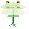 vidaXL 3 Piece Kids' Garden Bistro Set with Parasol Green
