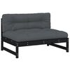 vidaXL Middle Sofa Black 120x80 cm Solid Wood Pine