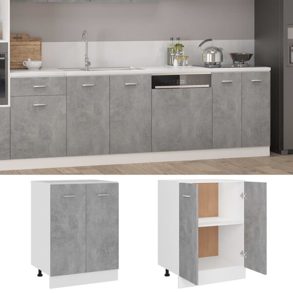 vidaXL Bottom Cabinet Lyon Concrete Grey 60x46x81.5 cm Engineered Wood