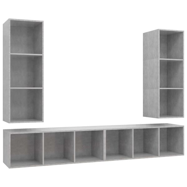 vidaXL | Wall TV Cabinet | Wall-mounted 4 pcs 37 x 37 x 107.5 cm