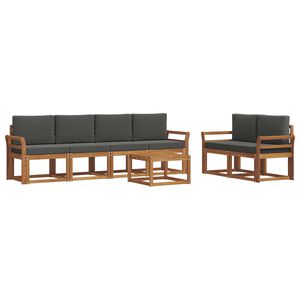 vidaXL Outdoor Sofa Set with Cushion 7 pcs Natural and Anthracite