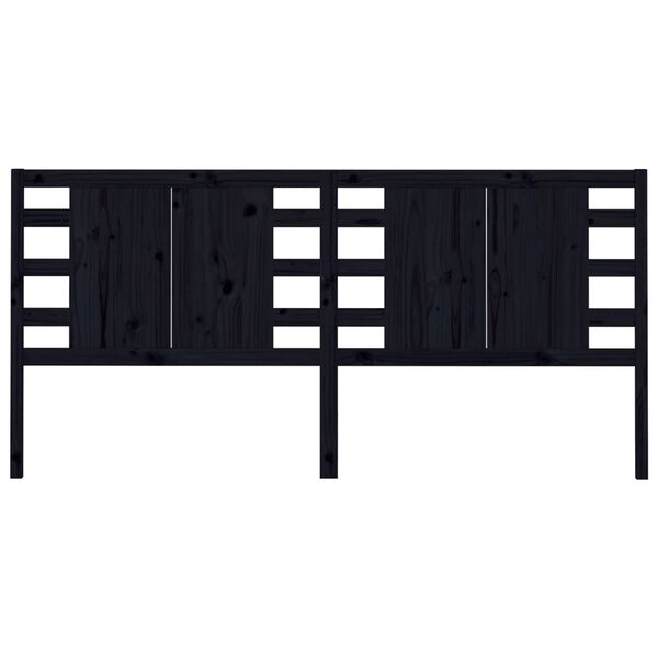 vidaXL Headboard Black 186x4x100 cm Solid Wood Pine