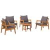 vidaXL Bistro Set with Cushion 5 pcs Brown Solid Acacia Wood