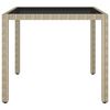 vidaXL Garden Table Beige 90x90x75 cm Poly Rattan
