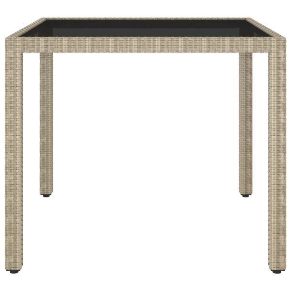 vidaXL Garden Table Beige 90x90x75 cm Poly Rattan