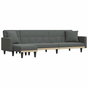 vidaXL L-shaped Sofa Bed Dark Grey 275x140x70 cm Fabric