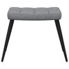 vidaXL Relaxing Chair with a Stool Light Grey Fabric