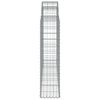 vidaXL Arched Gabion Baskets 9 pcs 200x30x120/140 cm Galvanised Iron