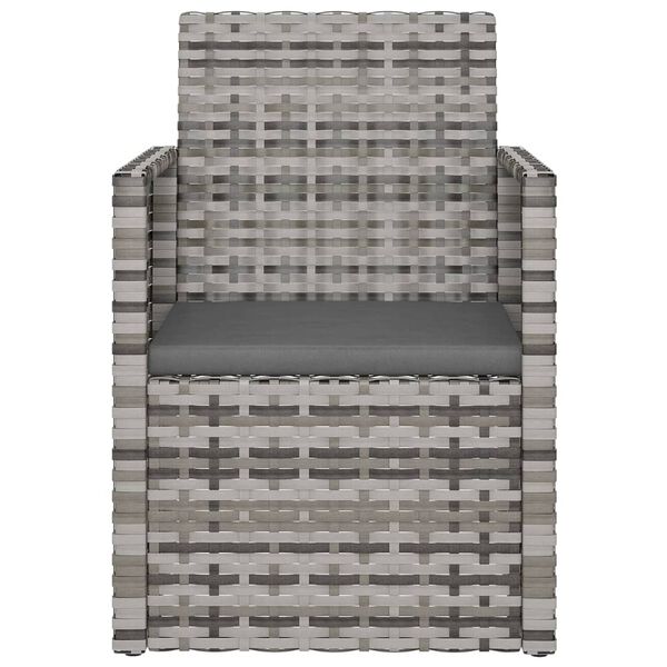 vidaXL Garden Armchair with Cushion Grey Poly Rattan