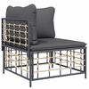 vidaXL 5 Piece Garden Lounge Set with Cushions Anthracite Poly Rattan