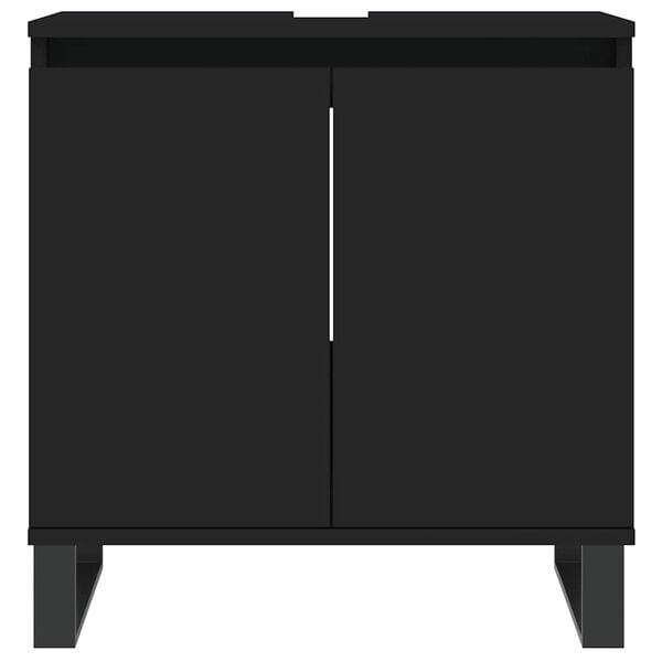 vidaXL Bathroom Cabinet Black 58x33x60 cm Engineered Wood