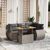vidaXL 5 Piece Garden Sofa Set with Cushions Grey Poly Rattan