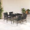 vidaXL 5 Piece Garden Dining Set with Cushions Grey Poly Rattan