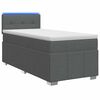 vidaXL Box Spring Bed with Mattress and LED Dark Grey 107 x 203 cm