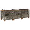 vidaXL Garden Sofa with Cushions 3-Seater Grey Poly Rattan