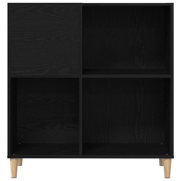 vidaXL Record Cabinet Black Oak 84.5 x 38 x 89 cm Engineered Wood