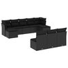 vidaXL 10 Piece Garden Sofa Set with Cushions Black Poly Rattan