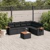 vidaXL 7 Piece Garden Sofa Set with Cushions Black Poly Rattan