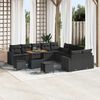 vidaXL Garden Sofa Set Height-Adjustable 13 pcs Black Poly Rattan