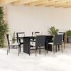vidaXL 7 Piece Garden Dining Set with Cushions Grey Poly Rattan