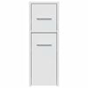 vidaXL Narrow Bathroom Cupboard with Wheels White Engineered Wood