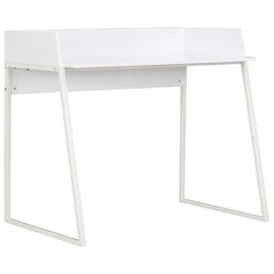vidaXL Desk | White | Engineered wood and powder-coated steel | Compact | Sleek