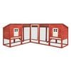 vidaXL Outdoor Rabbit Hutch with Run Red and White Solid Fir Wood