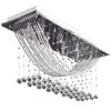 vidaXL Ceiling Lamp | White | Metal frame + crystal beads | Large