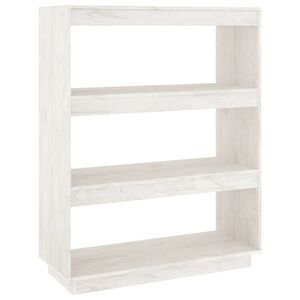 vidaXL Book Cabinet/Room Divider White 80x35x103 cm Solid Wood Pine
