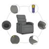 vidaXL Electric Stand up Massage Recliner Chair Dark Grey Fabric