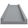 vidaXL Picture Frame Ledge Shelves 2 pcs Grey 60x9x3 cm MDF