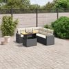 vidaXL 6 Piece Garden Sofa Set with Cushions Black Poly Rattan