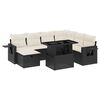 vidaXL 8 Piece Garden Sofa Set with Cushions Black Poly Rattan