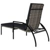 vidaXL Sun Lounger with Footrest PE Rattan Grey