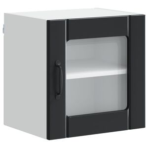 vidaXL Wall Glass Cabinet LUCCA Black 40 x 31 x 40 cm Engineered Wood