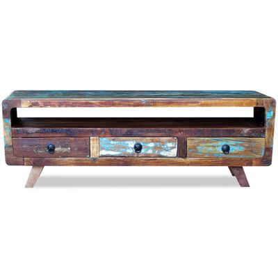 vidaXL TV Cabinet with 3 Drawers Solid Reclaimed Wood
