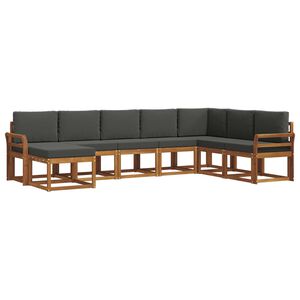 vidaXL Outdoor Sofa Set 8 pcs Natural and Anthracite