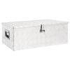 vidaXL Storage Box Silver 90x47x33.5 cm Aluminium