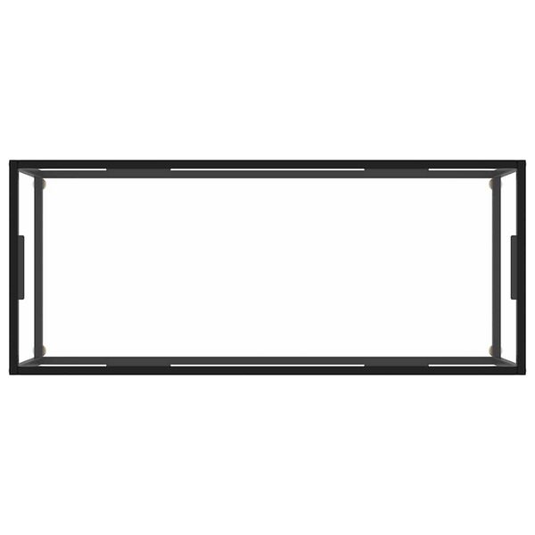 vidaXL Coffee Table Black with Tempered Glass 120x60x35 cm