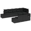 vidaXL Garden Sofa Set with Cushion 8 pcs Black Poly rattan