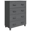 vidaXL Sideboard | Dark Grey | Solid Pinewood, MDF | Large | Dark Grey Sideboard