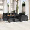 vidaXL Garden Sofa Set Height-Adjustable 14 pcs Black Poly Rattan