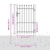 vidaXL Fence Gate Boxtel Single Door with Spike Top Steel 1x1.5 m Black