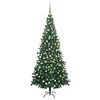 vidaXL Artificial Pre-lit Christmas Tree with Ball Set L 240 cm Green